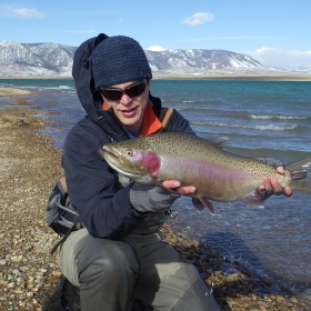 angler fishing trout in southeast wyoming