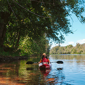 Woman in kayak