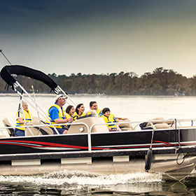 Family on boat