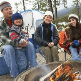 family camping and fishing