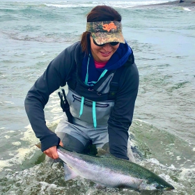 angler coho fly fishing