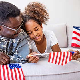 A father and his daughter on Memorial Day