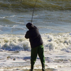 angler oregon surf fishing 