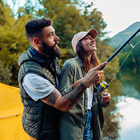 couple enjoying the water