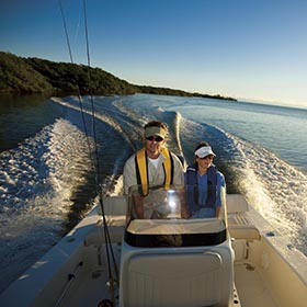 couple on a boat