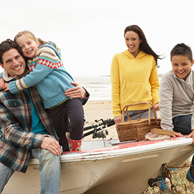 Family at the beach