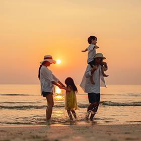 Family at the beach