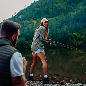 woman fishing 