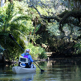 Woman kayaking