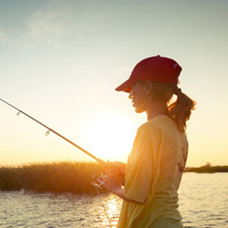 Woman fishing