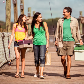 family going fishing