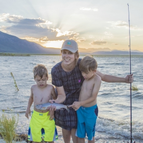 mom and kids Catching Fish and Memories in the Eastern Sierra