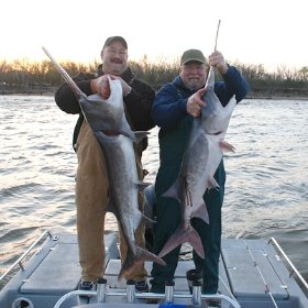 anglers fishing for Paddlefish in Oklahoma