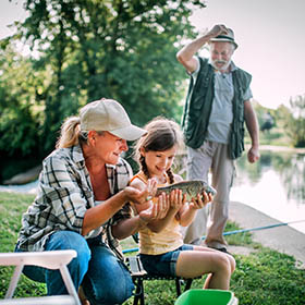 grandparents fishing 