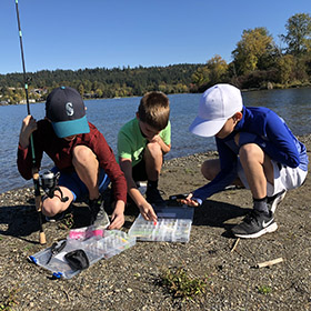 teach kids to fish in a pond 