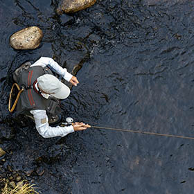 fly fishing on a river
