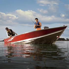 family on a boat