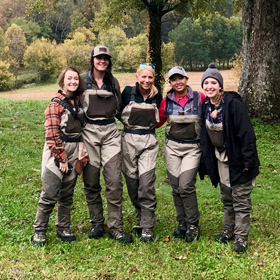 group of friends in nature