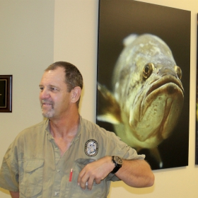 Hatchery Manager in his office