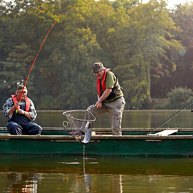 Two men fishing