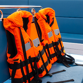 Life jackets on a boat