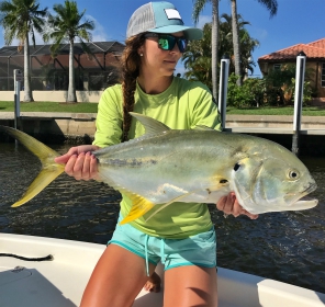 angler sharing her Jack Crevalle Fishing Tips
