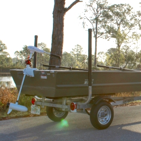 jon boat on a trailer on a trailer 