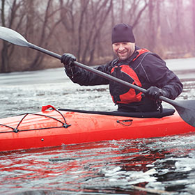 kayaking in the winter