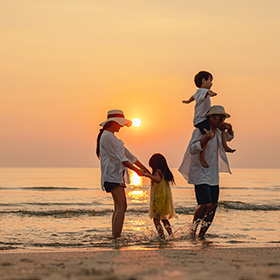 Family at the beach