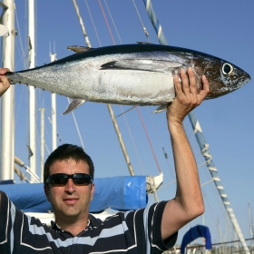 angler tuna fishing in southern California