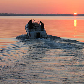 boat in sunset 