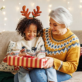 Family opening gifts