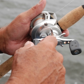 Angler balancing a fishing rod