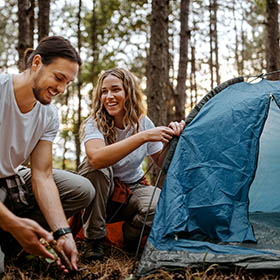 couple camping 