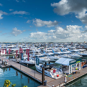 boat show in a marina