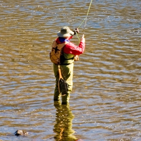 angler fly fishing near Chicago